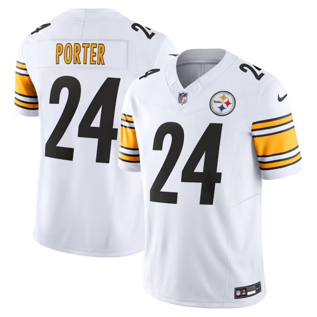 Men's Pittsburgh Steelers #24 Joey Porter Jr. Nike White Vapor F.U.S.E. Limited Jersey