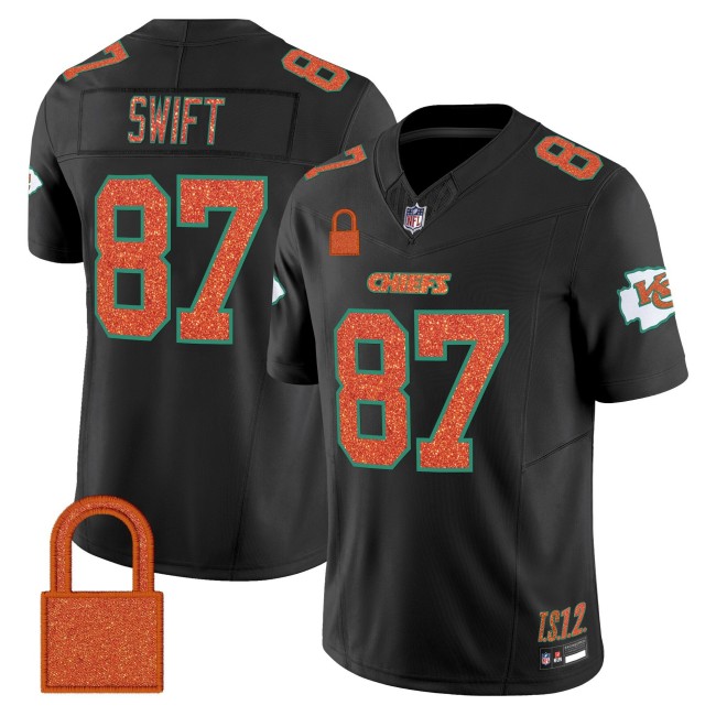 Men's Kansas City Chiefs #87 Taylor Swift Black 2025 F.U.S.E. 'TS12 The Life of a Showgirl' Vapor Limited Stitched Jersey
