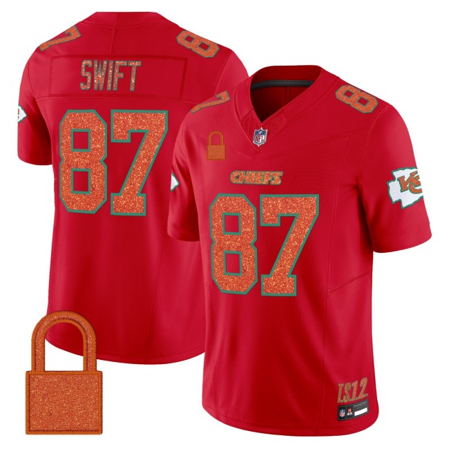 Men's Kansas City Chiefs #87 Taylor Swift Red 2025 F.U.S.E. 'TS12 The Life of a Showgirl' Vapor Limited Stitched Jersey