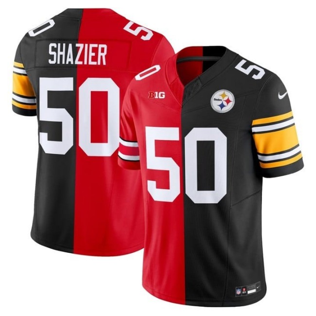 Men's Pittsburgh Steelers x Ohio State Buckeyes #50 Ryan Shazier Split F.U.S.E. Vapor Limited Stitched Jersey