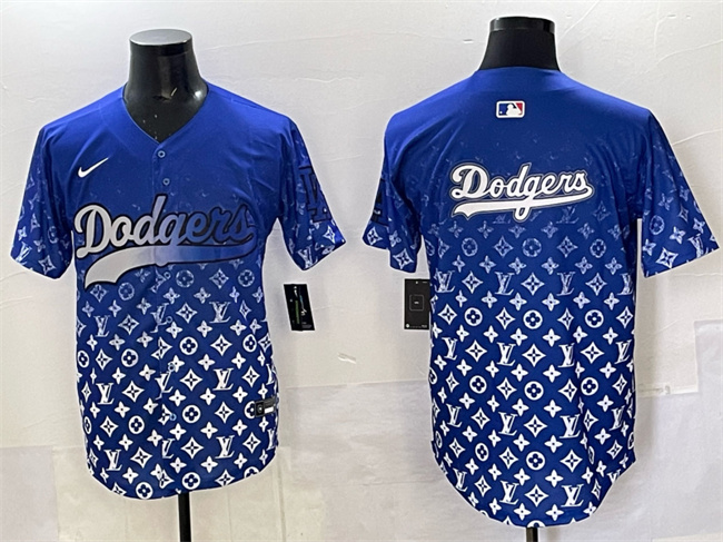 Men's Los Angeles Dodgers Team Big Logo Blue Limited Stitched Baseball Jerseys