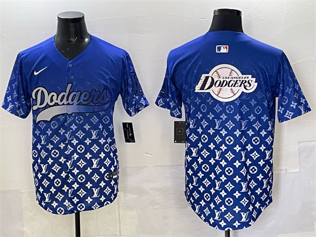 Men's Los Angeles Dodgers Team Big Logo Blue Nike Limited Stitched Baseball Jersey