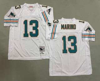 Men's Miami Dolphins #13 Dan Marino Mitchell & Ness 1994 Throwbacks Authentics White Jersey
