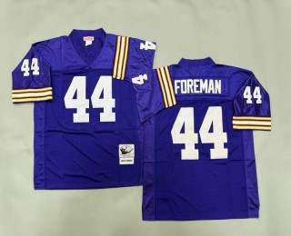 Men's Minnesota Vikings #44 Chuck Foreman Mitchell & Ness Throwbacks Authentics Purple NFL Jersey