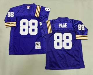 Men's Minnesota Vikings #88 Alan Page Mitchell & Ness 1975 Throwbacks Authentics Purple NFL Jersey