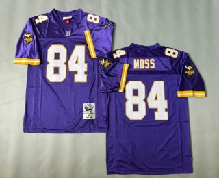 Men's Minnesota Vikings #84 Randy Moss Mitchell & Ness 1998 Throwbacks Authentics Purple NFL Jersey