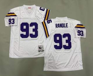 Men's Minnesota Vikings #93 John Randle Mitchell & Ness Throwbacks Authentics White NFL Jersey