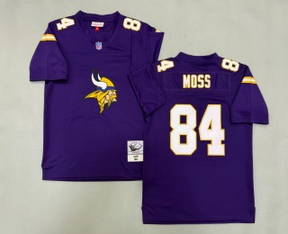 Men's Minnesota Vikings #84 Randy Moss Purple Mitchell & Ness Throwbacks Authentics Jersey