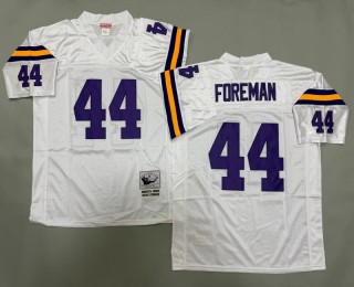 Men's Minnesota Vikings #44 Chuck Foreman Mitchell & Ness Throwbacks Authentics White NFL Jersey