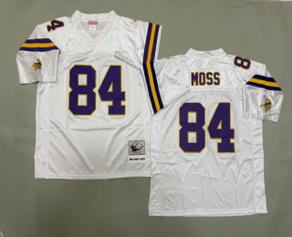 Men's Minnesota Vikings #84 Randy Moss Mitchell & Ness 1998 Throwbacks Authentics White NFL Jersey