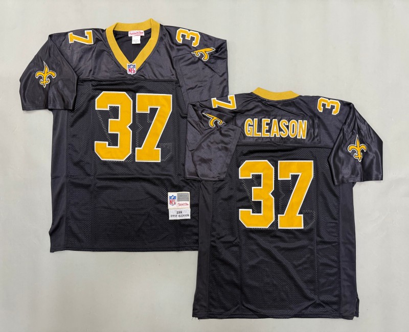 Men's New Orleans Saints #37 Steve Gleason Mitchell & Ness 2006 Replica Collection Black NFL Jersey