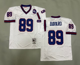 Men's New York Giants #89 Mark Bavaro Mitchell & Ness 1986 Throwbacks Authentics White 43 Spider Patch NFL Jersey