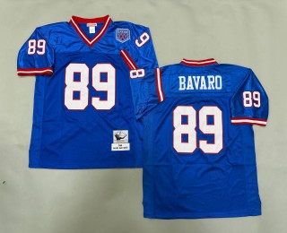 Men's New York Giants #89 Mark Bavaro Mitchell & Ness 1986 Throwbacks Authentics Royal Super Bowl XXV Patch NFL Jersey