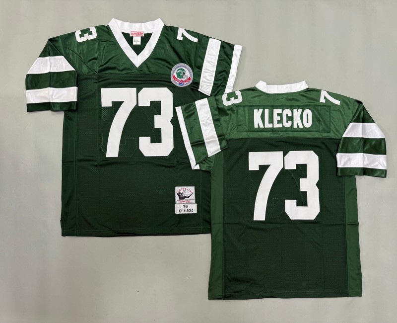 Men's New York Jets #73 Joe Klecko Mitchell & Ness 1984 Throwbacks Authentics Green Jerseys
