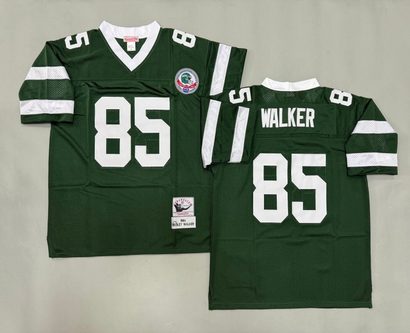 Men's New York Jets #85 Wesley Walker Mitchell & Ness 1984 Throwbacks Authentics Green Jersey