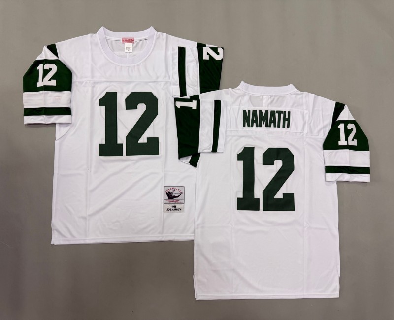 Men's New York Jets #12 Joe Namath Mitchell & Ness 1968 Throwbacks Authentics White Jersey