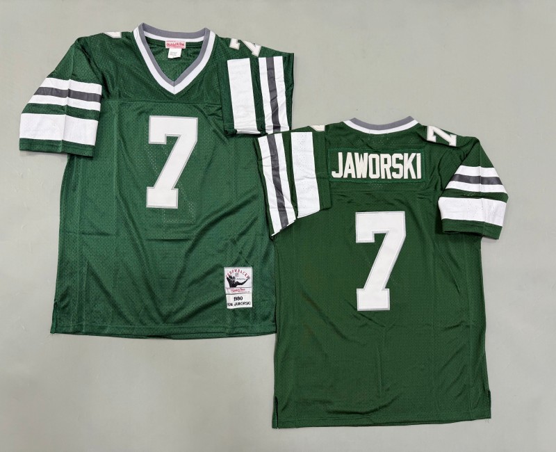 Men's Philadelphia Eagles #7 Ron Jaworski Mitchell & Ness 1980 Throwbacks Authentics Green Jersey