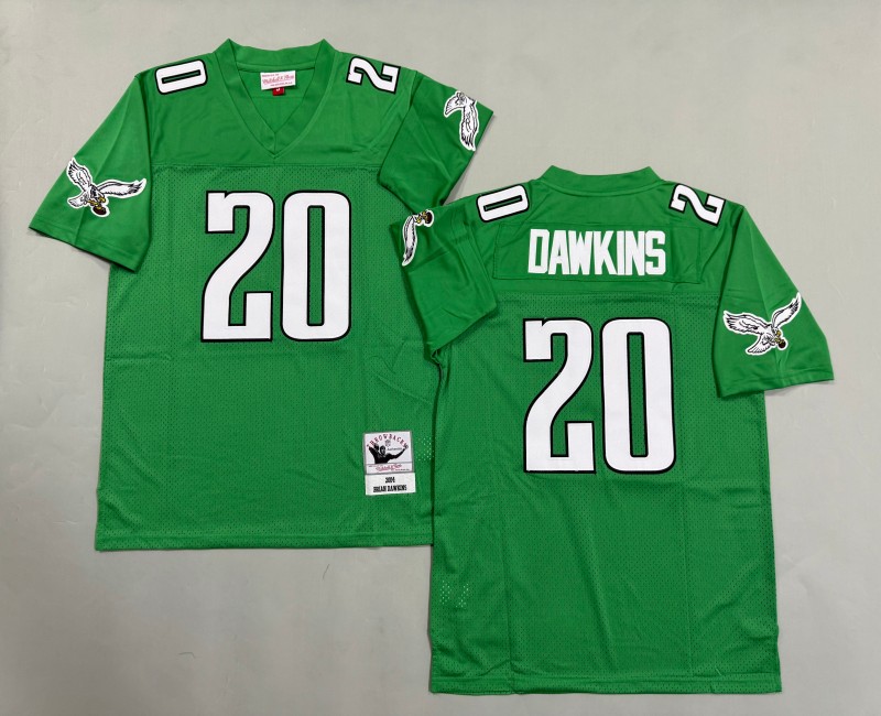 Men's Philadelphia Eagles #20 Brian Dawkins Mitchell & Ness 2004 Throwbacks Authentics Kelly Green Jersey