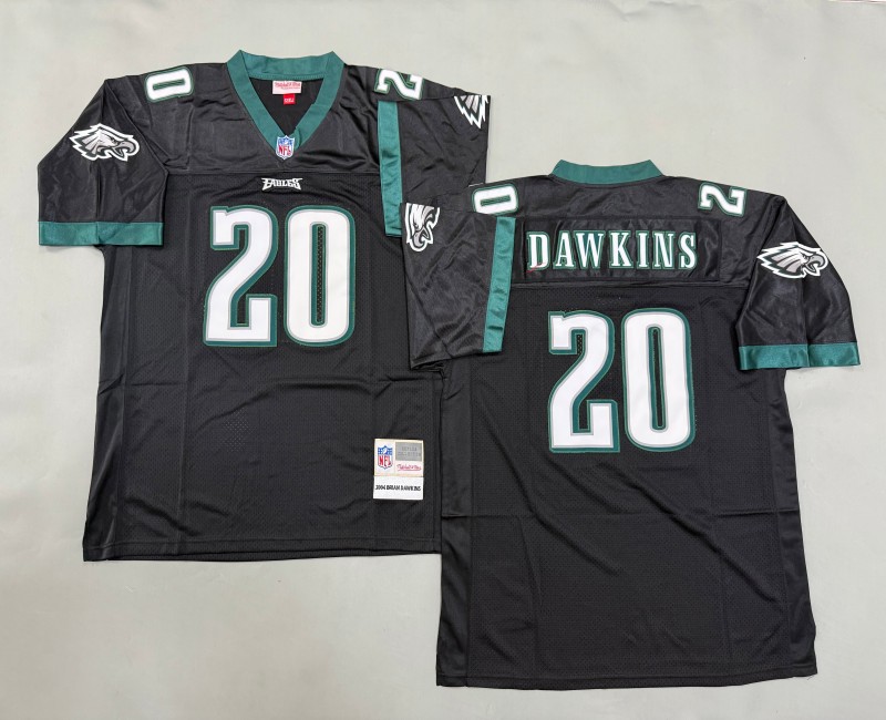 Men's Philadelphia Eagles #20 Brian Dawkins Mitchell & Ness 2004 Throwbacks Authentics Black Jersey