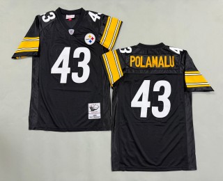 Men's Pittsburgh Steelers #43 Troy Polamalu Mitchell & Ness 2005 Throwbacks Authentics Black Jersey