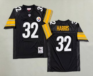 Men's Pittsburgh Steelers #32 Franco Harris Mitchell & Ness 1976 Throwbacks Authentics Black Jersey