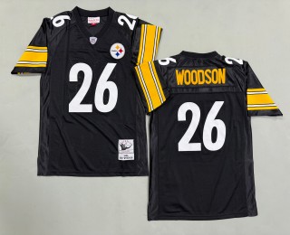 Men's Pittsburgh Steelers #26 Rod Woodson Mitchell & Ness 1994 Throwbacks Authentics Black Jersey