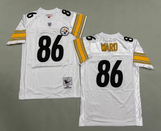 Men's Pittsburgh Steelers #86 Hines Ward Mitchell & Ness 2005 Throwbacks Authentics White Jerseys