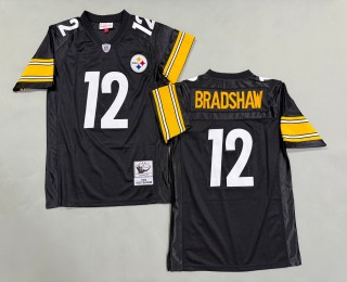 Men's Pittsburgh Steelers #12 Terry Bradshaw Mitchell & Ness 1982 Throwbacks Authentics Black Jersey
