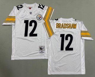 Men's Pittsburgh Steelers #12 Terry Bradshaw Mitchell & Ness 1982 Throwbacks Authentics White Jersey