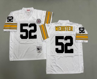 Men's Pittsburgh Steelers #52 Mike Webster Mitchell & Ness 1976 Throwbacks Authentics Bold White Jerseys