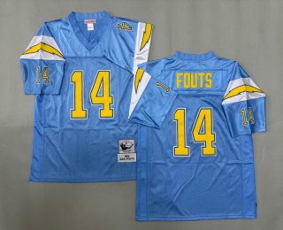 Men's Los Angeles Chargers #14 Dan Fouts Mitchell & Ness 1984 Throwbacks Authentics Blue Jersey