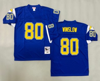 Men's Los Angeles Chargers #80 Kellen Winslow Mitchell & Ness 1984 Throwbacks Authentics Royal Jersey