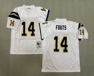 Men's Los Angeles Chargers #14 Dan Fouts Mitchell and Ness 1984 Throwbacks Authentics White Jersey