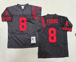 Men's San Francisco 49ers #8 Steve Young Mitchell & Ness 1994 Throwbacks Authentics Black Jersey