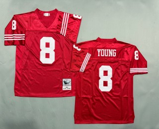 Men's San Francisco 49ers #8 Steve Young Mitchell & Ness 1994 Throwbacks Authentics Scarlet Jersey