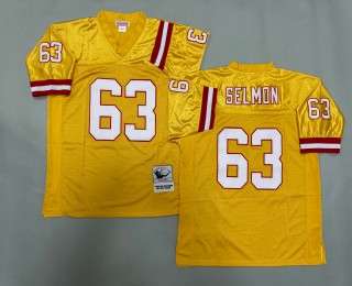 Men's Tampa Bay Buccaneers #63 Lee Roy Selmon Mitchell & Ness Throwbacks Authentics Gold Jersey