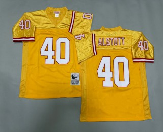 Men's Tampa Bay Buccaneers #40 Mike Alstott Mitchell & Ness Throwbacks Authentics Gold Jersey