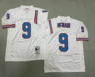 Men's Tennessee Oilers #9 Steve McNair Mitchell & Ness 1997 Throwbacks Authentics White Jersey