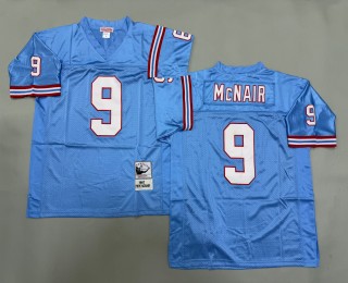 Men's Tennessee Oilers #9 Steve McNair Mitchell & Ness 1997 Throwbacks Authentics Blue Jersey