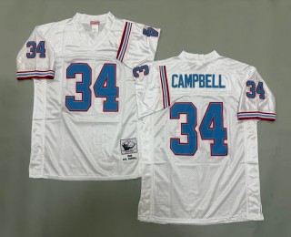 Men's Tennessee Oilers #34 Earl Campbell Mitchell & Ness 1980 Throwbacks Authentics White Jersey