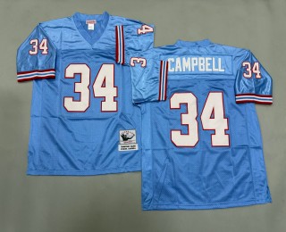 Men's Tennessee Oilers #34 Earl Campbell Mitchell & Ness Throwbacks Authentics Blue Jersey