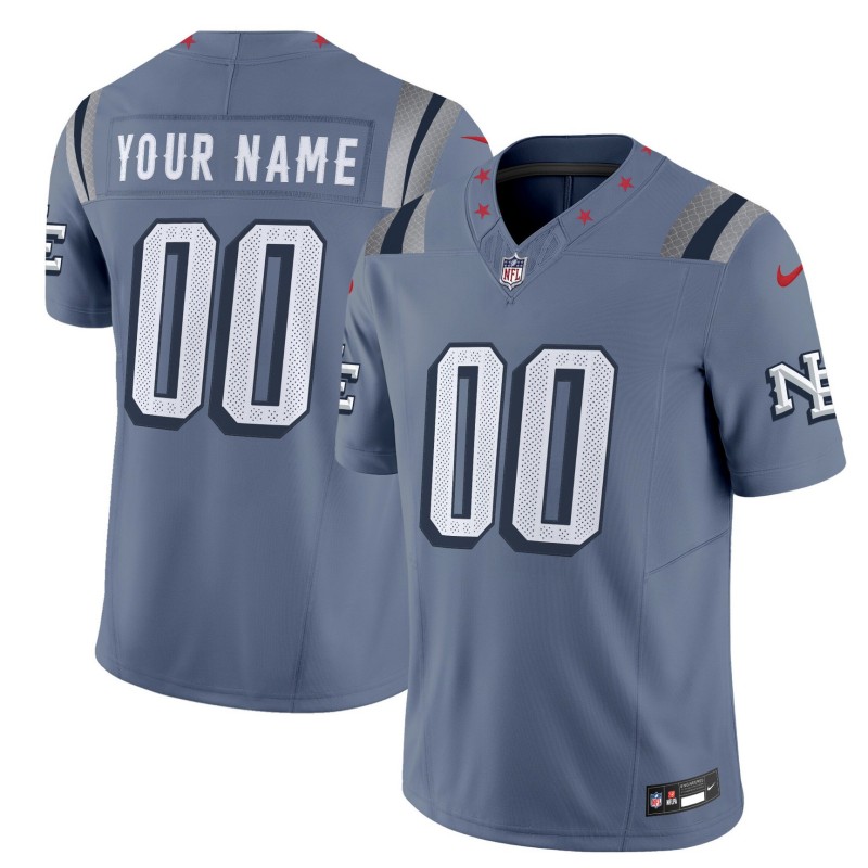 Men's New England Patriots Active Player Custom 'Rivalries' Nor'Easter 2025 F.U.S.E. Vapor Limited Stitched Football Jersey