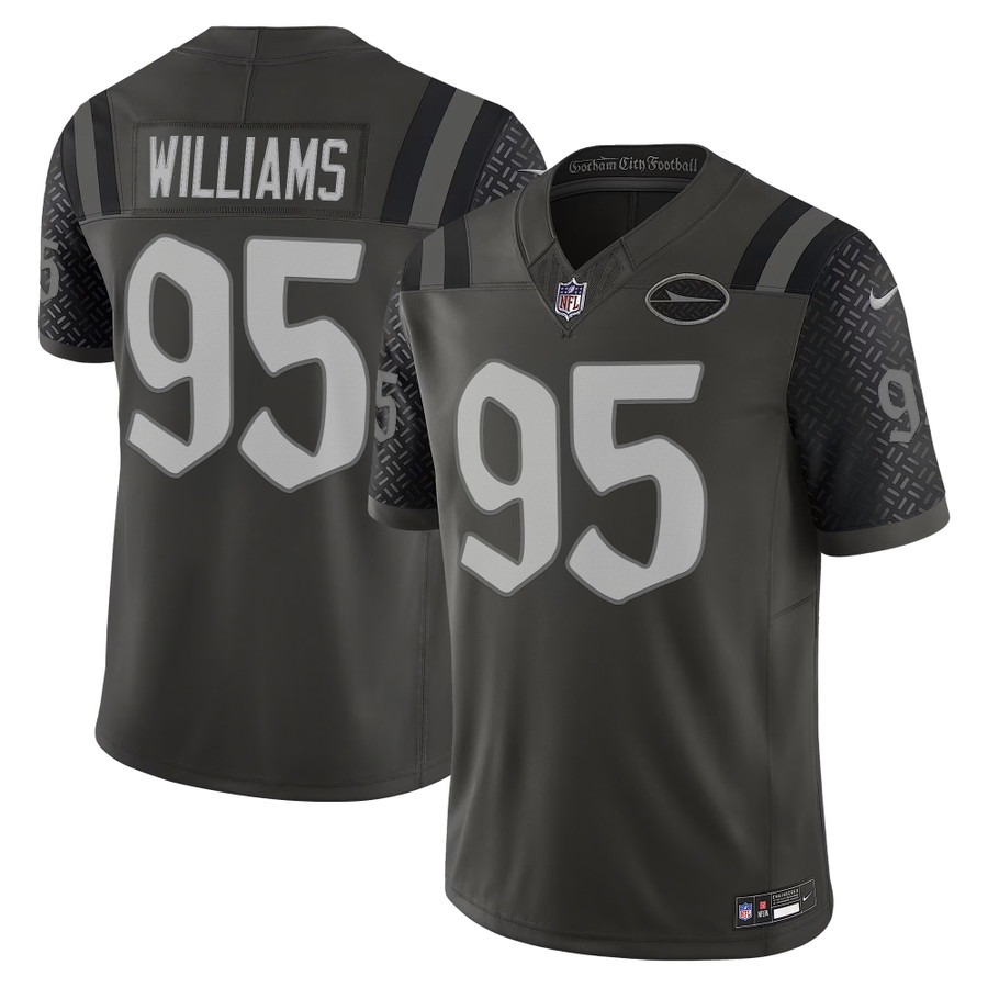 Men's New York Jets #95 Quinnen Williams Gotham City Football Club Nike Rivalries 2025 F.U.S.E. Vapor Limited Jersey