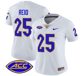 Women's Pittsburgh Panthers #25 Desmond Reid White 2025 Nike Vapor Limited Stitched Football Jersey