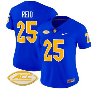 Women's Pittsburgh Panthers #25 Desmond Reid Royal 2025 Nike Vapor Limited Stitched Football Jersey