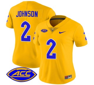 Women's Pittsburgh Panthers #2 Kenny Johnson ggg 2025 Nike Vapor Limited Stitched Football Jersey