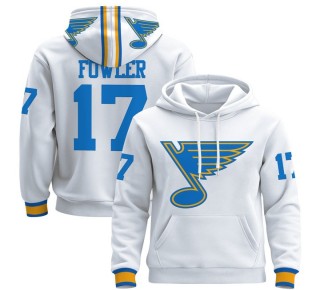 Men's St. Louis Blues #17 Cam Fowler White 2025-26 Premium Pullover Hoodie - All Stitched