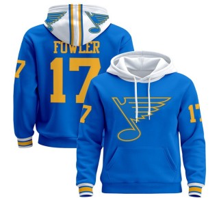 Men's St. Louis Blues #17 Cam Fowler Blue 2025-26 Premium Pullover Hoodie - All Stitched