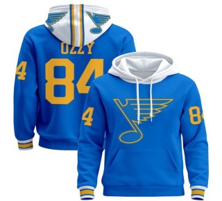 Men's St. Louis Blues #84 Ozzy Osbourne Blue 2025-26 Premium Pullover Hoodie - All Stitched
