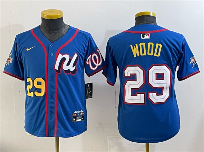 Women's National League #29 James Wood Blue 2025 All-Star Edition Limited Stitched Baseball Jersey